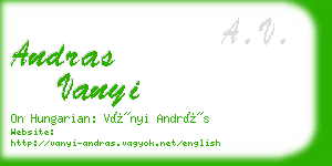 andras vanyi business card